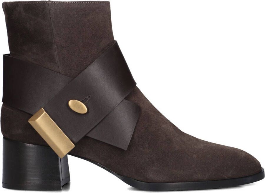 Roberto festa Kiva Enkellaarsjes Enkelboots met rits Dames Bruin