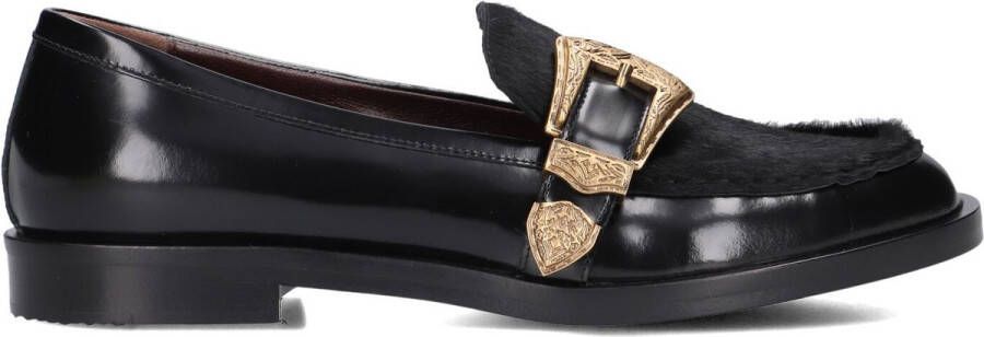 Roberto festa Lira Loafers Ponyhair Instapper Dames Zwart