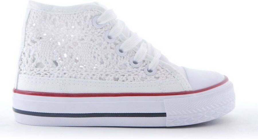 Rock & Joy Rock and Joy Kinderlaarzen Broderie Wit valt als