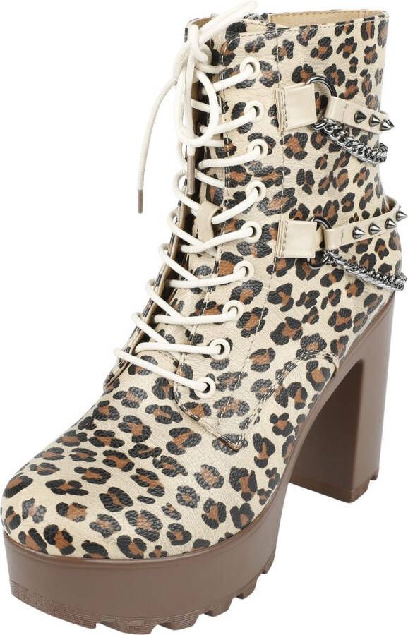 Rock Rebel by EMP enkellaarsjes met hak en plateau in leo allover print Vrouwen