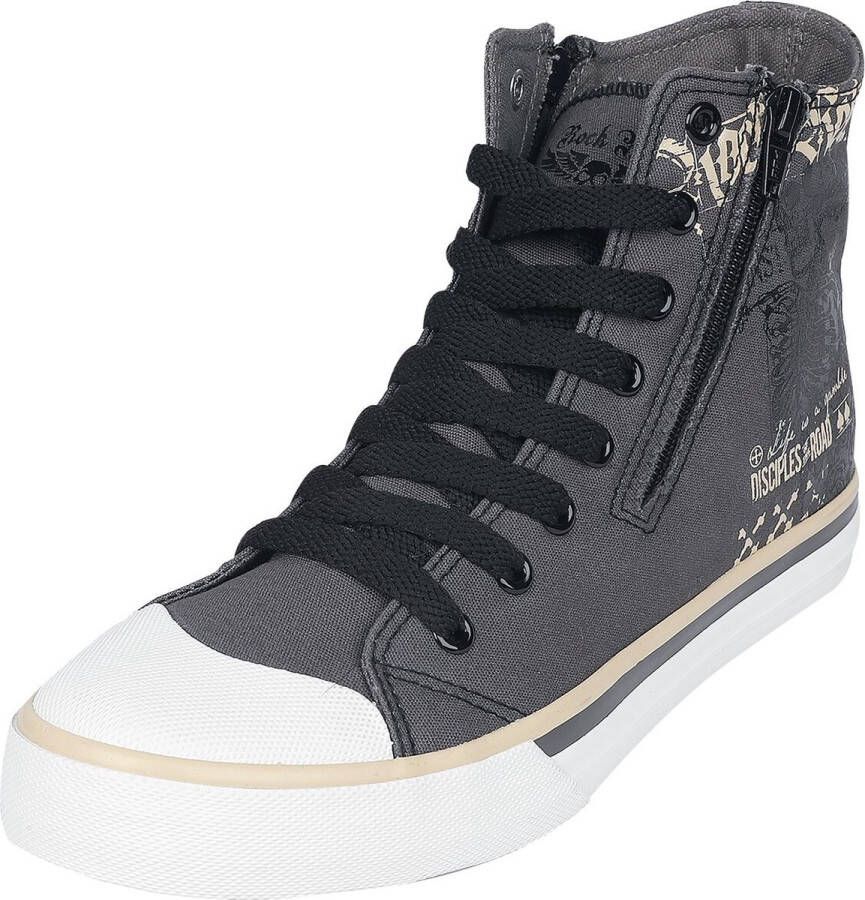 Rock Rebel by EMP Grijze sneakers met print Unisex