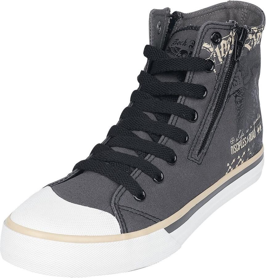 Rock Rebel by EMP Grijze sneakers met print Unisex