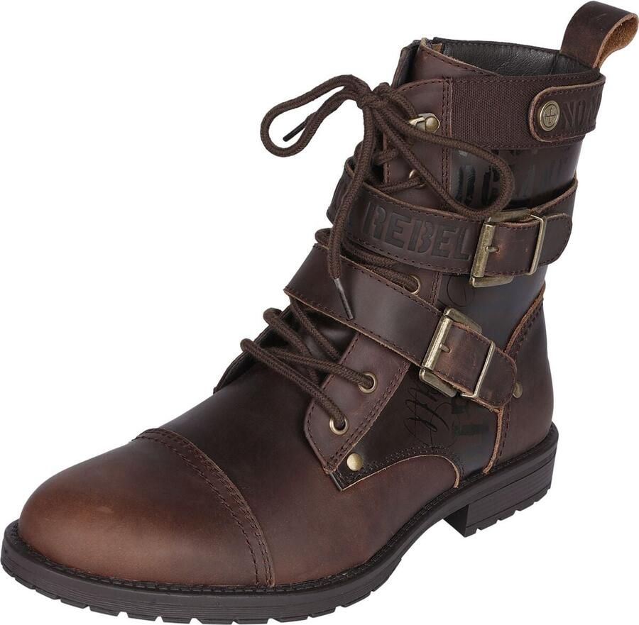 Rock Rebel by EMP bruine boots met veters en rits Heren