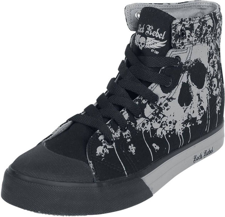 Rock Rebel by EMP Zwart-grijze sneakers met print Unisex