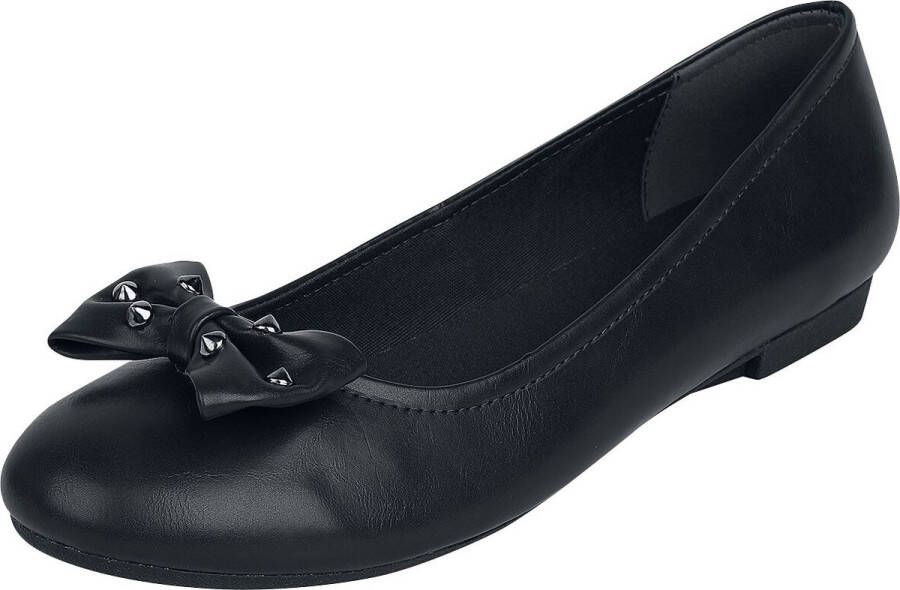 Rock Rebel by EMP Zwarte ballerina's met strik en studs Vrouwen