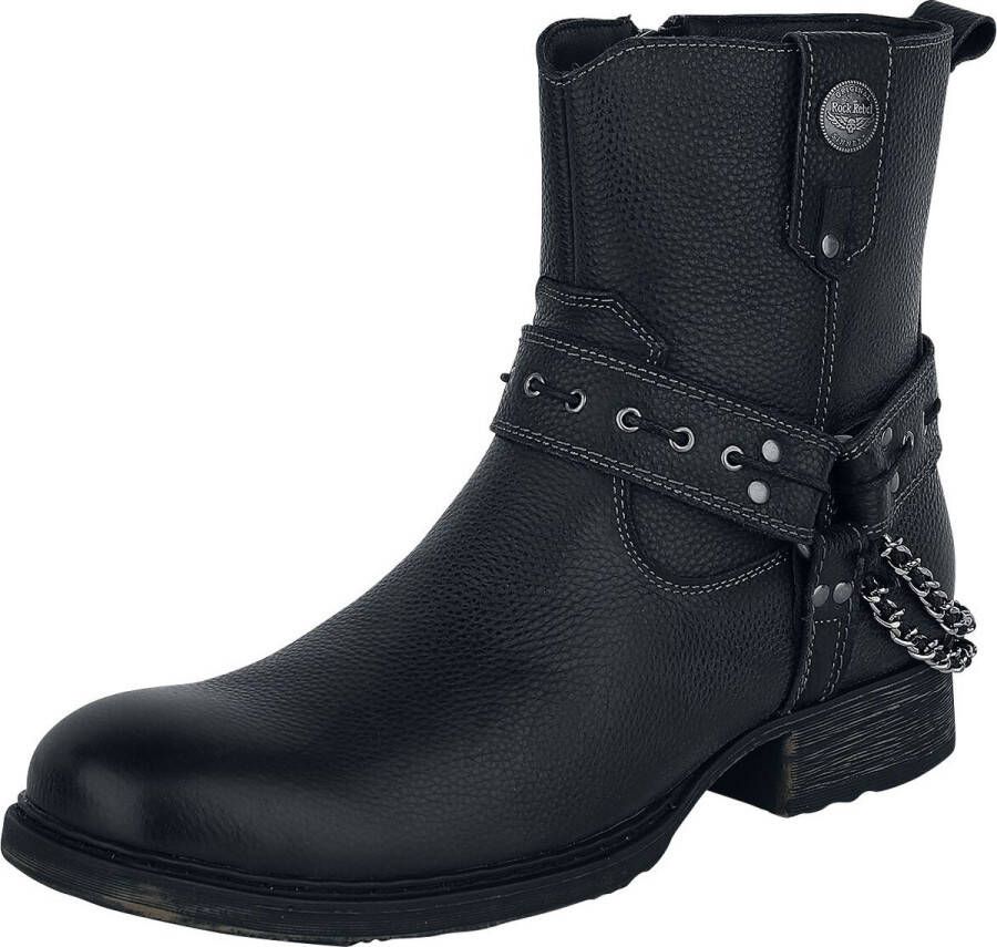Rock Rebel by EMP Zwarte bikerboots met riempjes en kettingen Mannen