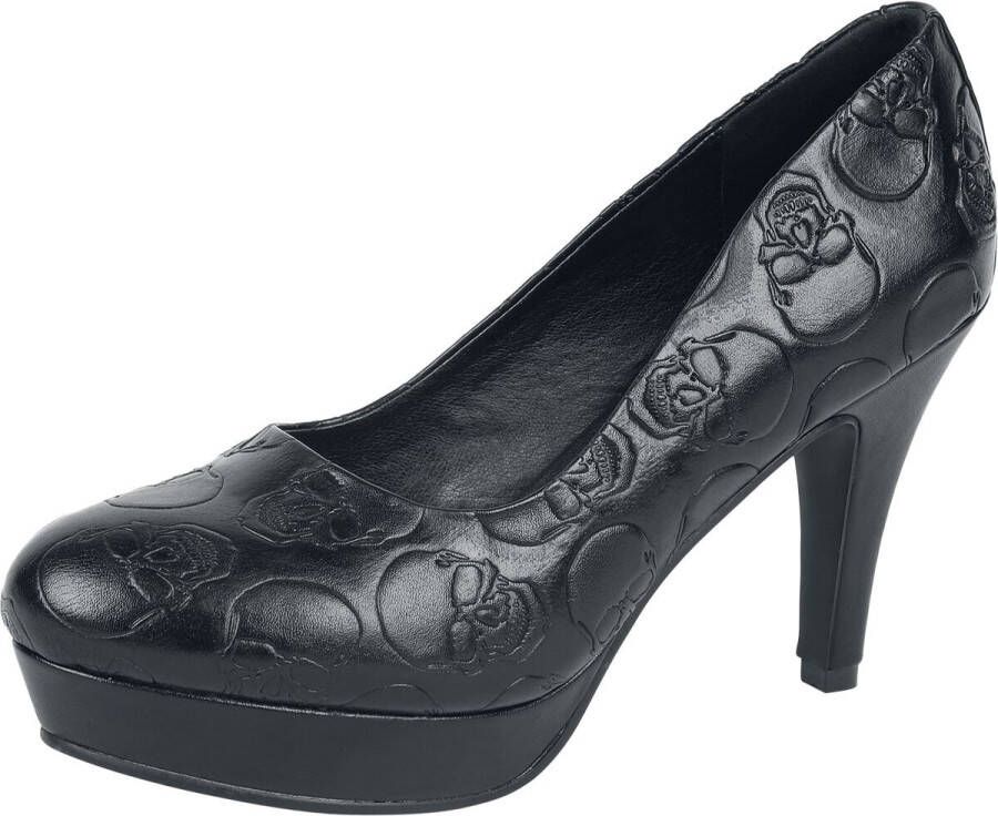Rock Rebel by EMP Zwarte hoge hakken met all-over doodshoofdprint Vrouwen