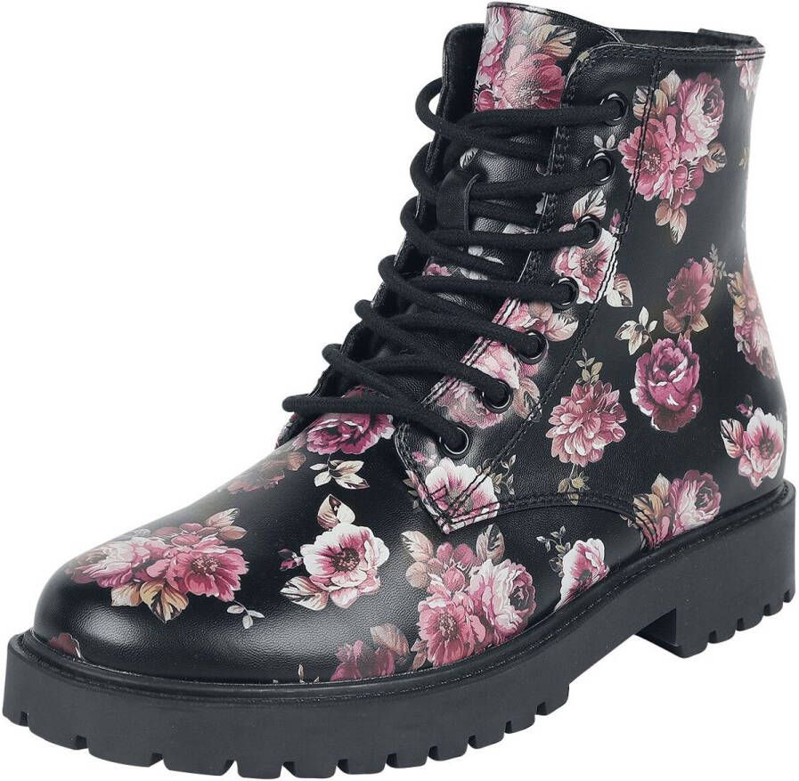 Rock Rebel by EMP Zwarte laarzen met bloemen allover print Vrouwen - Foto 1