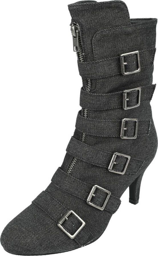 Rock Rebel by EMP zwarte laarzen met centrale sierrits Vrouwen