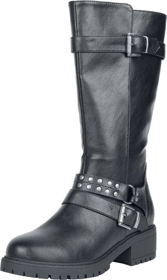 Rock Rebel by EMP Zwarte laarzen met gespen en platte noppen Vrouwen