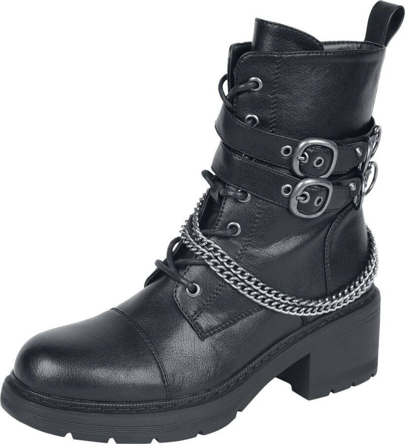 Rock Rebel by EMP Zwarte laarzen met vetersluiting en optische ketting Vrouwen