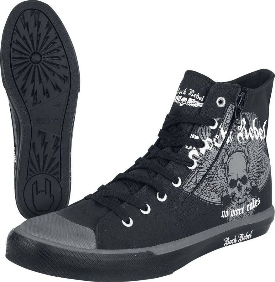 Rock Rebel by EMP Zwarte sneakers met doodshoofdprint Unisex