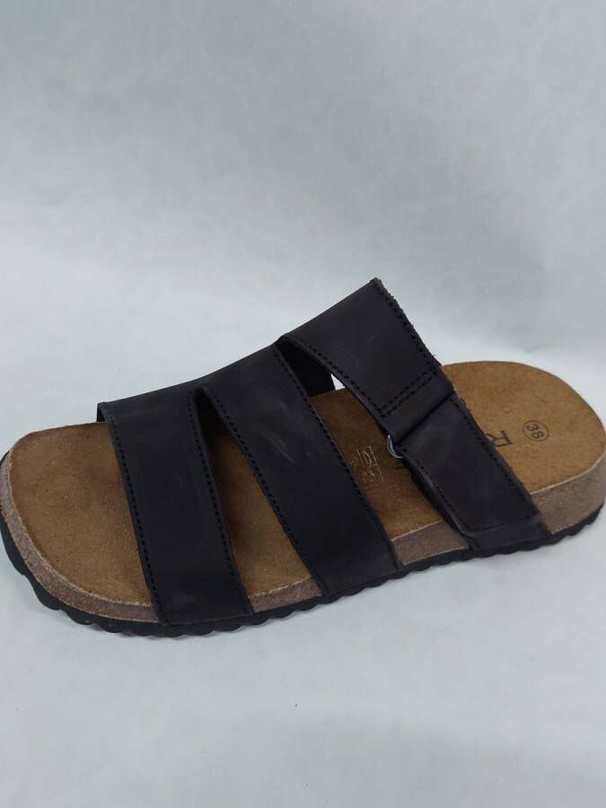 Rohde 1412 slippers met klittenband zwart