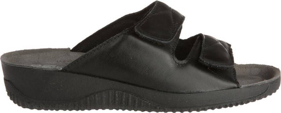 Rohde 1940 90 Leren Dames Slippers Slides Voorgevormd Voetbed Zwart