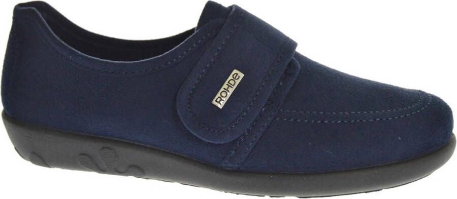 Rohde Gesloten Blauwe Dames Pantoffels met Klittenbandsluiting