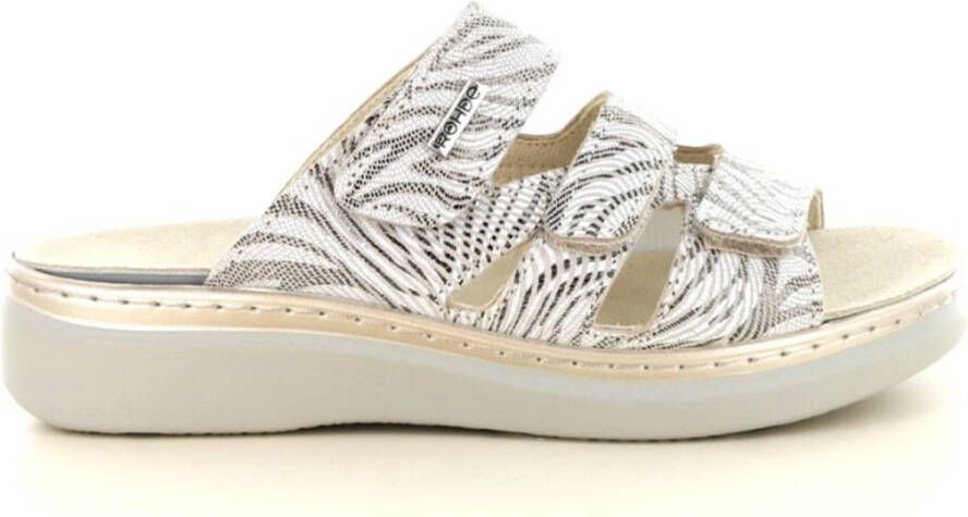 Rohde 5221~~~~~~~~~~~~~~~~~~~~~~~~~~ Dames slippers Wit beige