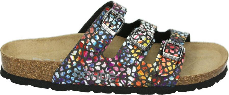 Rohde Slippers Alba zomerschoenen slippers pantoffels met kleurrijke print g-breedte = breed