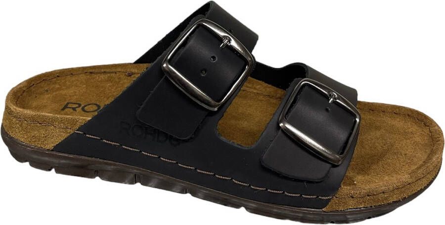 Rohde 5865 90 Rodigo Black-slippers-slippers -lederen slippers