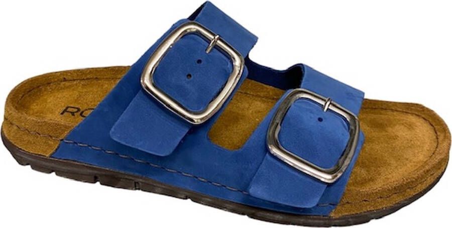 Rohde 5879 54 Petrol-lederen slippers- slippers