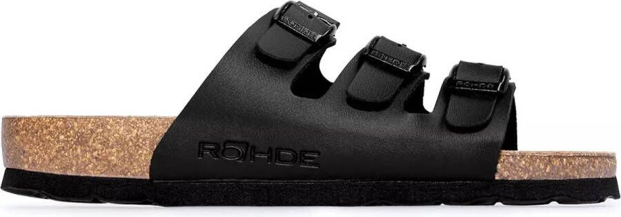 Rohde Slippers Rodigo Zomerschoen slippers strandschoen badschoen met leren zacht voetbed