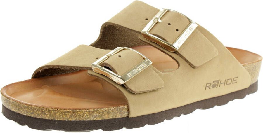 Rohde Slippers Alba sleehak zomerschoenen pantoffels met twee gespsluitingen