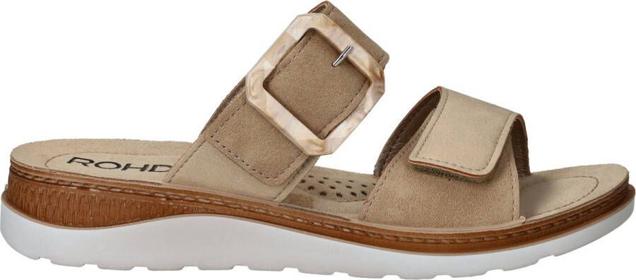 Rohde Beige Leren Dames Slippers Beige