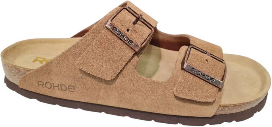 Rohde Beige Leren Slippers Beige