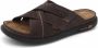 Rohde Bruine Leren Heren Slippers Bruin - Thumbnail 2