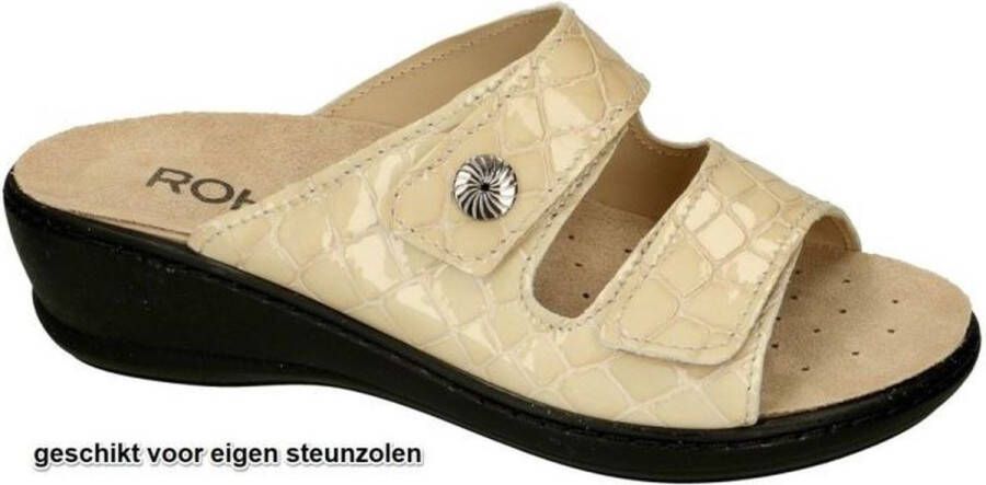 Rohde -Dames beige slippers & muiltjes