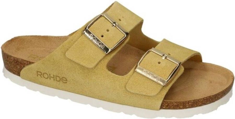 Rohde -Dames geel mosterd slippers & muiltjes