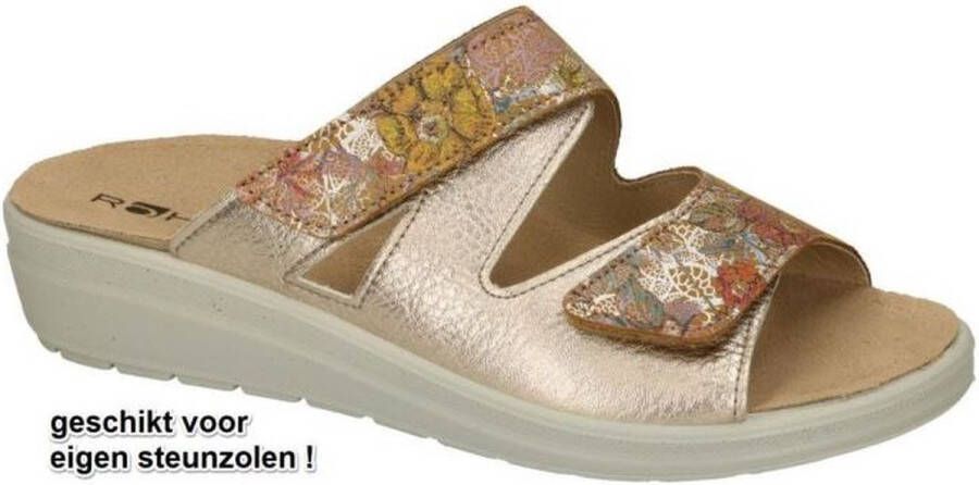 Rohde -Dames goud slippers & muiltjes