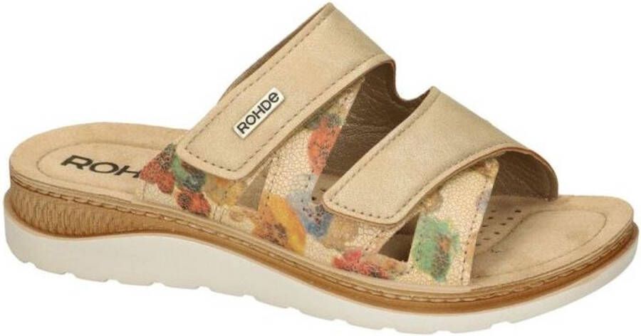 Rohde Slippers Baviera sleehak zomerschoen pantoffels met logo-embleem