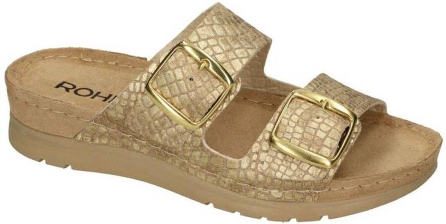 Rohde -Dames goud slippers & muiltjes