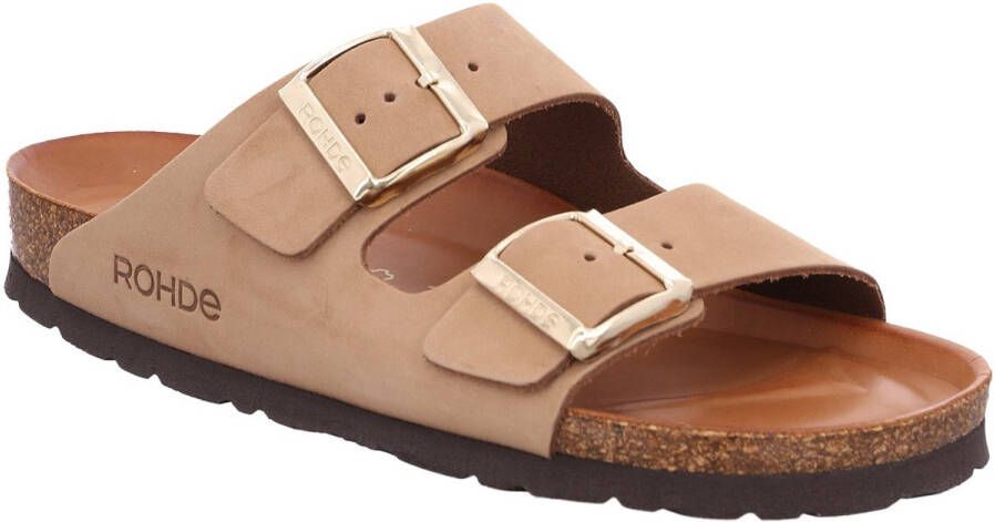 Rohde Slippers Alba sleehak zomerschoenen pantoffels met twee gespsluitingen