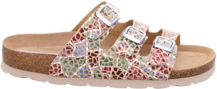 Rohde Slippers Alba zomerschoen slippers met kleurrijke print g-breedte = breed