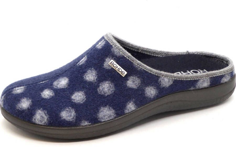 Rohde Dames Pantoffel Muil 6551-56 Blauw Combi