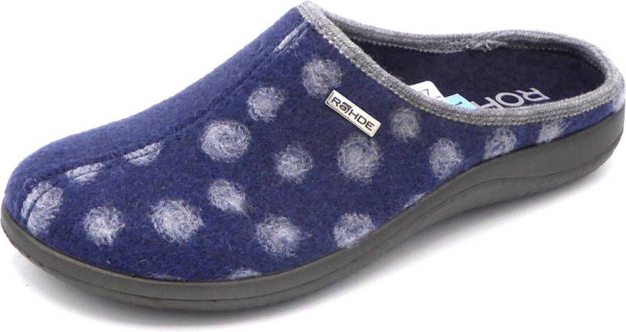 Rohde Dames Pantoffel Muil 6551 56 Blauw Combi