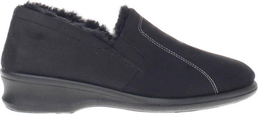 Rohde Pantoffels Dames Sloffen Instappers Suède Harde zool Dichte hiel 2516 Zwart - Foto 3