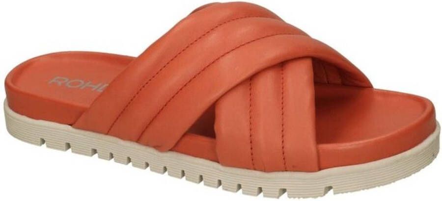 Rohde -Dames roze donker slippers & muiltjes