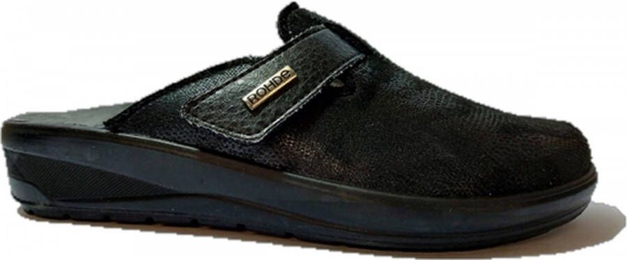 Rohde Pantoffel 6165 Zwart Stretch Verwisselbaar Voetbed 6½ - Foto 3