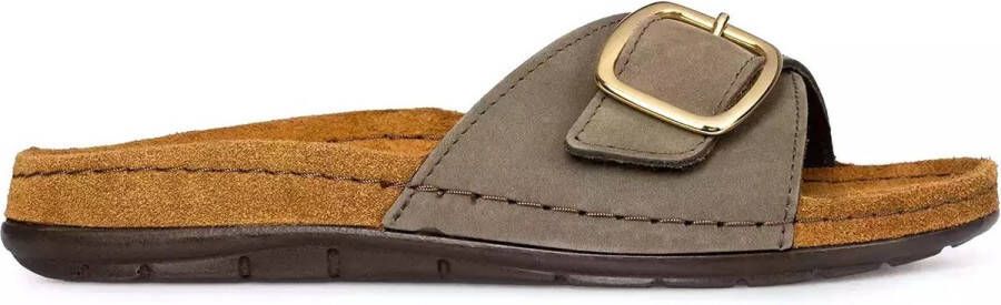 Rohde 5875 61 Olive-slippers-voetbed slippers- slippers