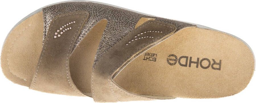 Rohde Dames Slippers Met Klittenband Sluiting Goud