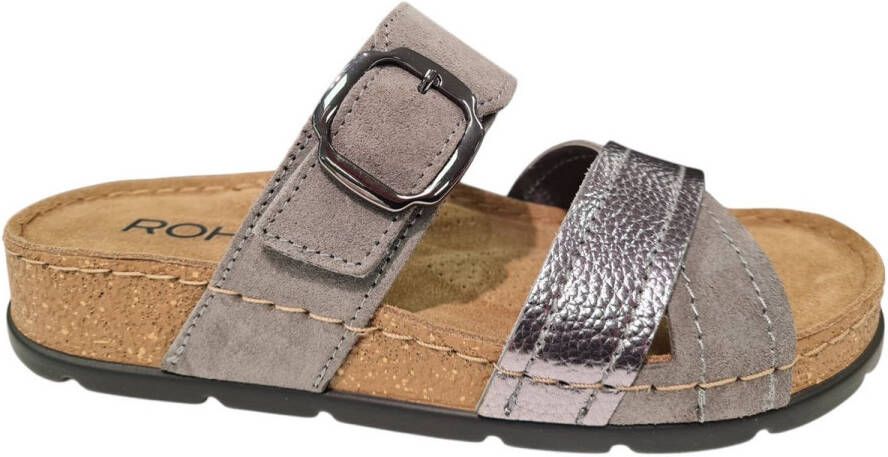 Rohde Grijze Leren Dames Sandalen