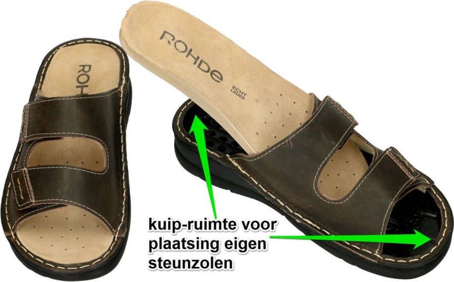 Rohde -Heren bruin donker pantoffels & slippers
