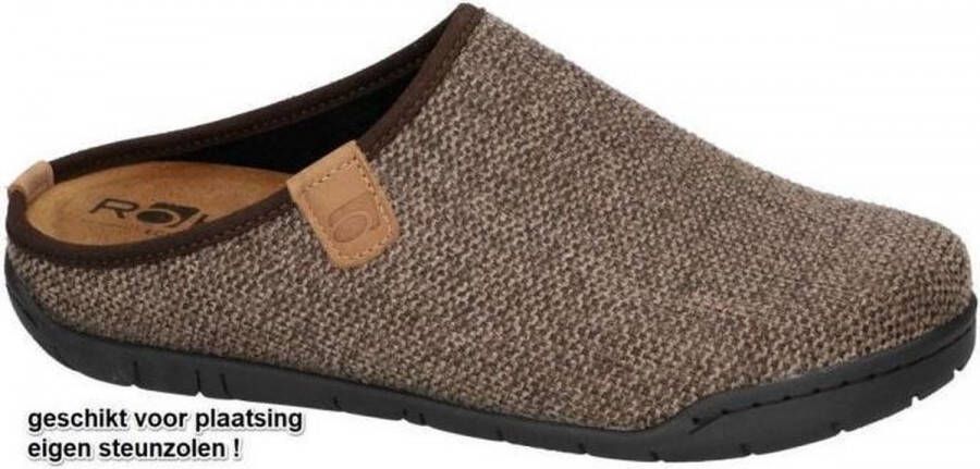 Rohde -Heren bruin pantoffel slippers - Schoenen.nl