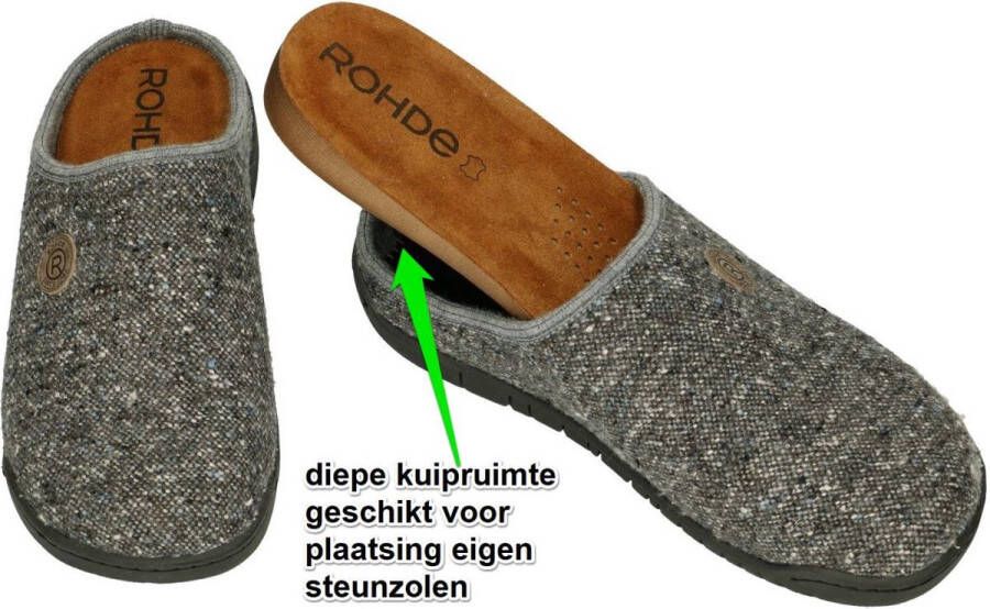 Rohde -Heren grijs pantoffels & slippers