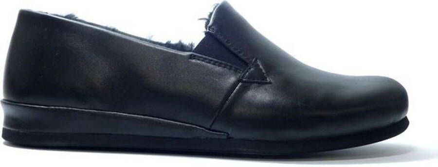 Rohde heren Pantoffel leren lamswol gevoerd zwart 6420 - Foto 3