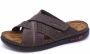 Rohde Bruine Leren Heren Slippers Bruin - Thumbnail 1
