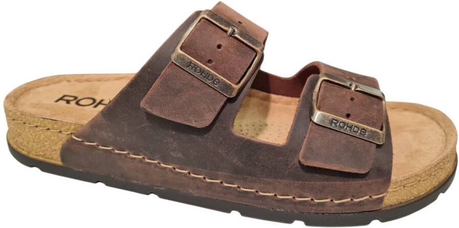 Rohde Leren Heren Slippers Bruin
