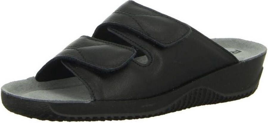 Rohde 1940 90 Leren Dames Slippers Slides Voorgevormd Voetbed Zwart